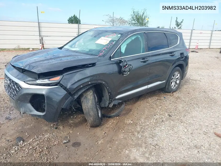 2020 HYUNDAI SANTA FE VIN 5NMS33AD4LH203982 — фото 2