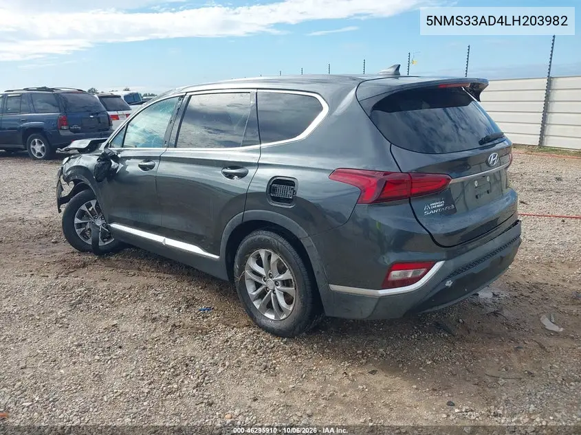 2020 HYUNDAI SANTA FE VIN 5NMS33AD4LH203982 — фото 3
