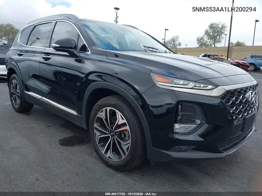 HYUNDAI SANTA FE 2020, VIN 5NMS53AA1LH200294