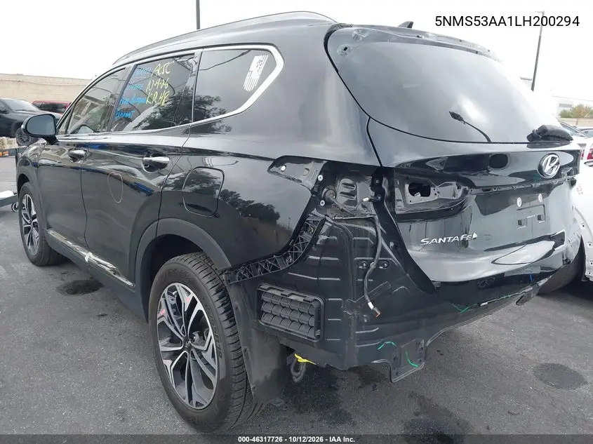2020 HYUNDAI SANTA FE VIN 5NMS53AA1LH200294 — фото 3
