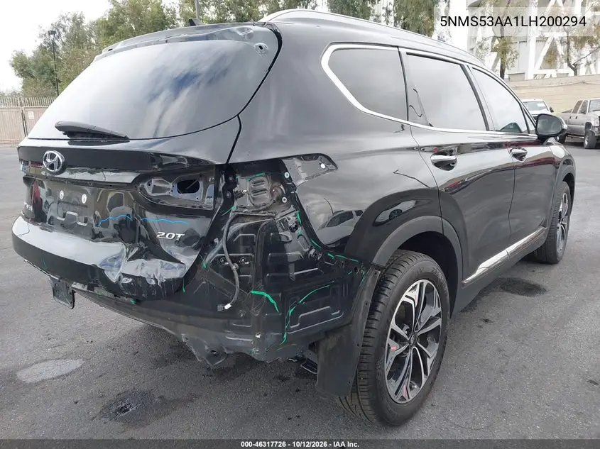 2020 HYUNDAI SANTA FE VIN 5NMS53AA1LH200294 — фото 4