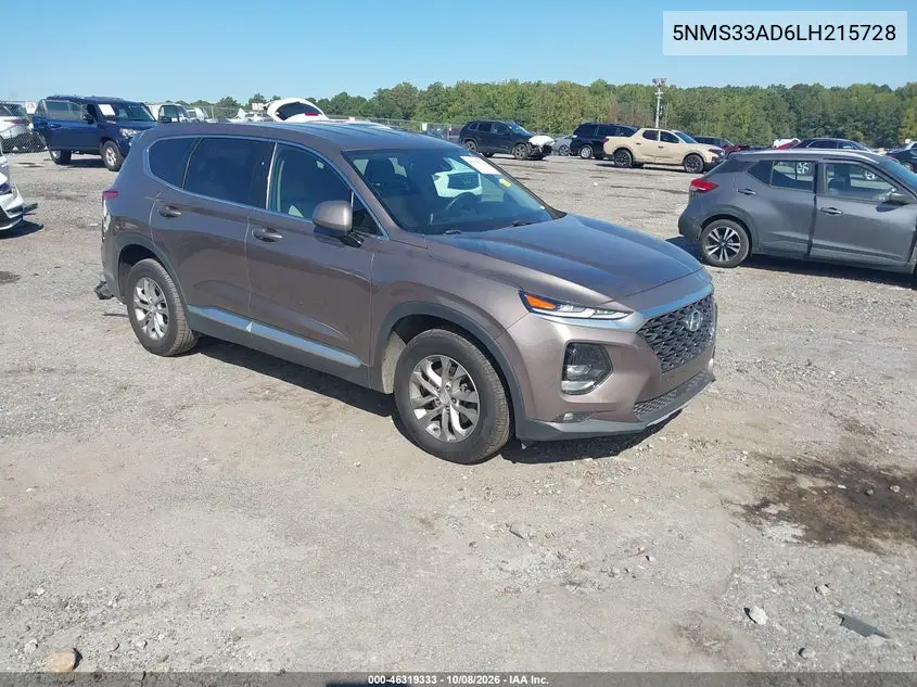 HYUNDAI SANTA FE 2020, VIN 5NMS33AD6LH215728