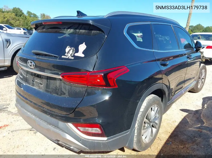 2020 HYUNDAI SANTA FE VIN 5NMS33AD3LH179738 — фото 4