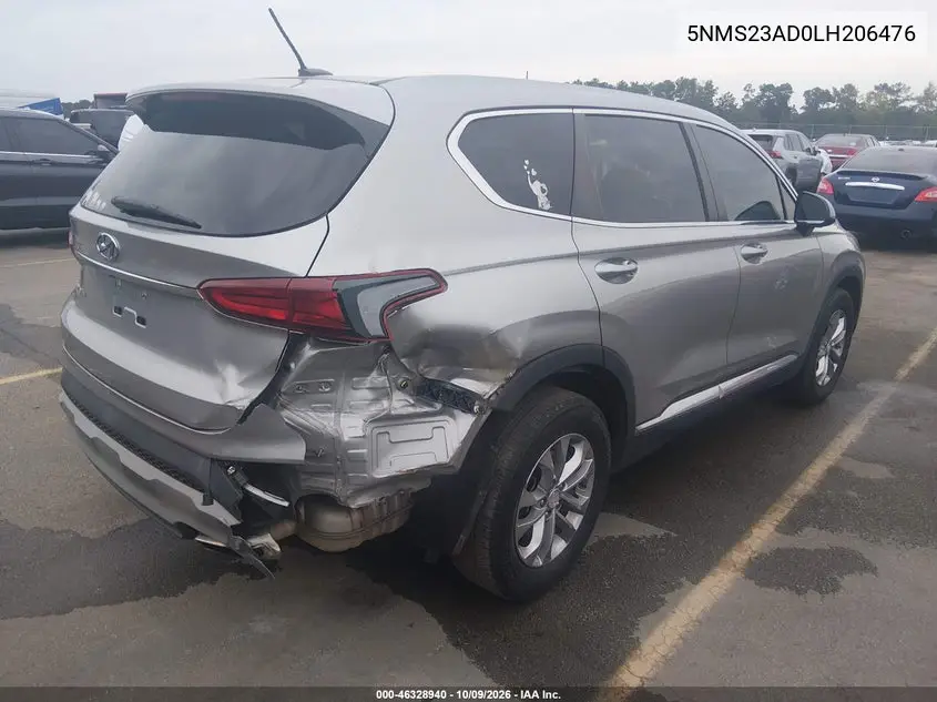 2020 HYUNDAI SANTA FE VIN 5NMS23AD0LH206476 — фото 4