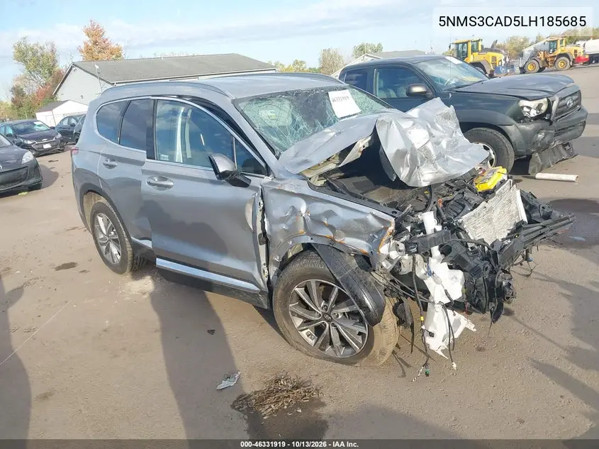 HYUNDAI SANTA FE 2020, VIN 5NMS3CAD5LH185685