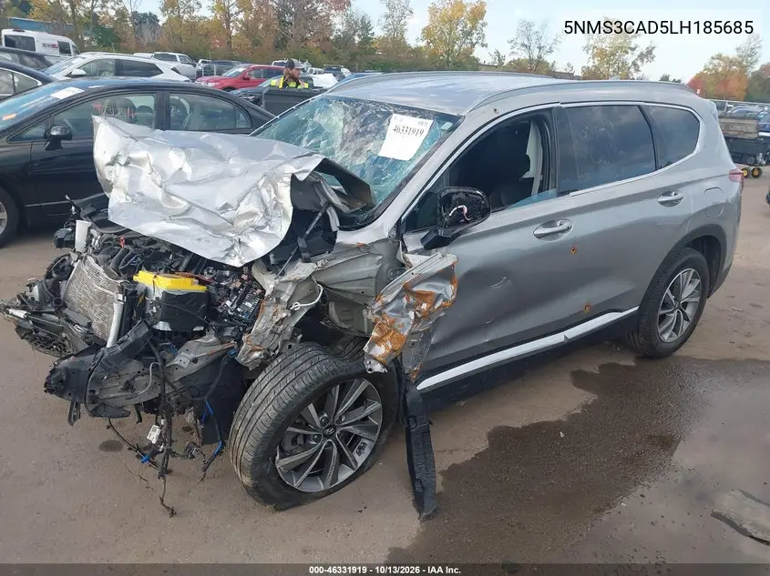 2020 HYUNDAI SANTA FE VIN 5NMS3CAD5LH185685 — фото 2