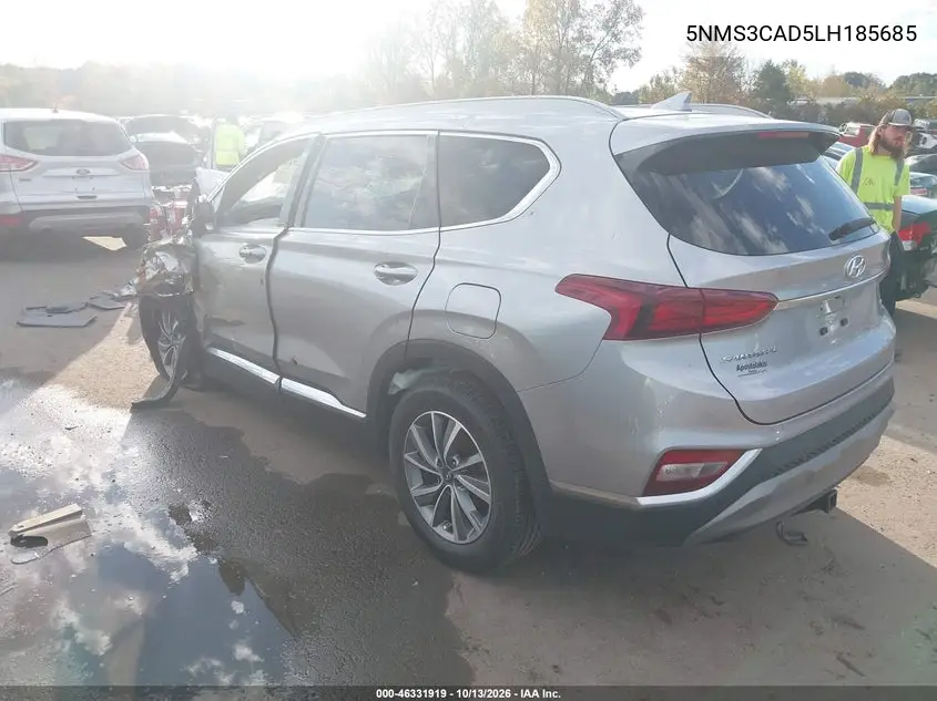 2020 HYUNDAI SANTA FE VIN 5NMS3CAD5LH185685 — фото 3