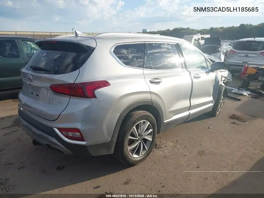 2020 HYUNDAI SANTA FE VIN 5NMS3CAD5LH185685 — фото 4