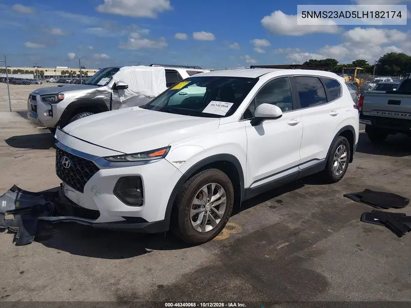 2020 HYUNDAI SANTA FE VIN 5NMS23AD5LH182174 — фото 2