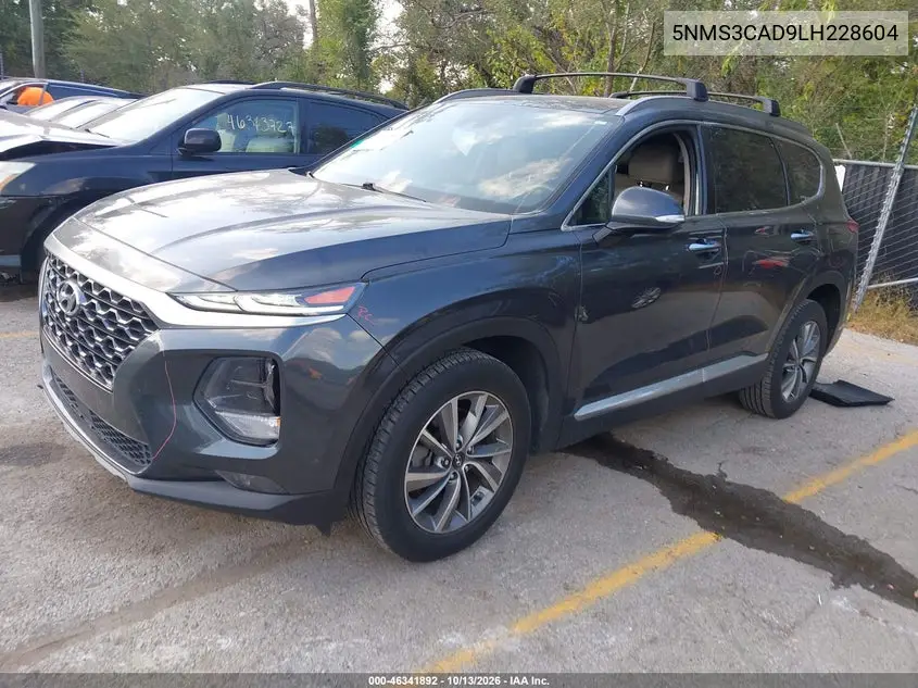 2020 HYUNDAI SANTA FE VIN 5NMS3CAD9LH228604 — фото 2