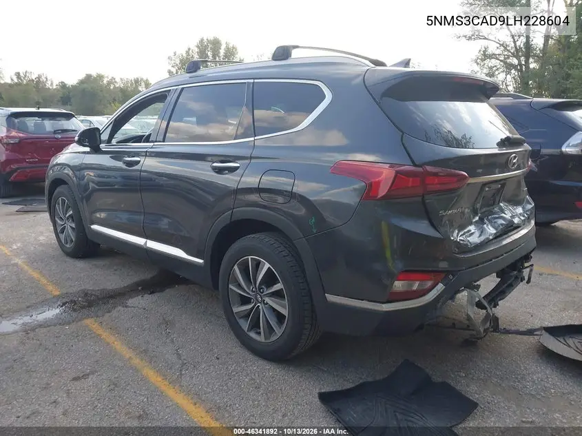 2020 HYUNDAI SANTA FE VIN 5NMS3CAD9LH228604 — фото 3