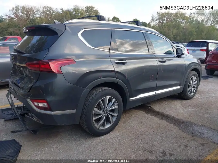 2020 HYUNDAI SANTA FE VIN 5NMS3CAD9LH228604 — фото 4