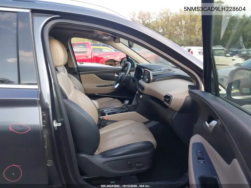 2020 HYUNDAI SANTA FE VIN 5NMS3CAD9LH228604 — фото 5