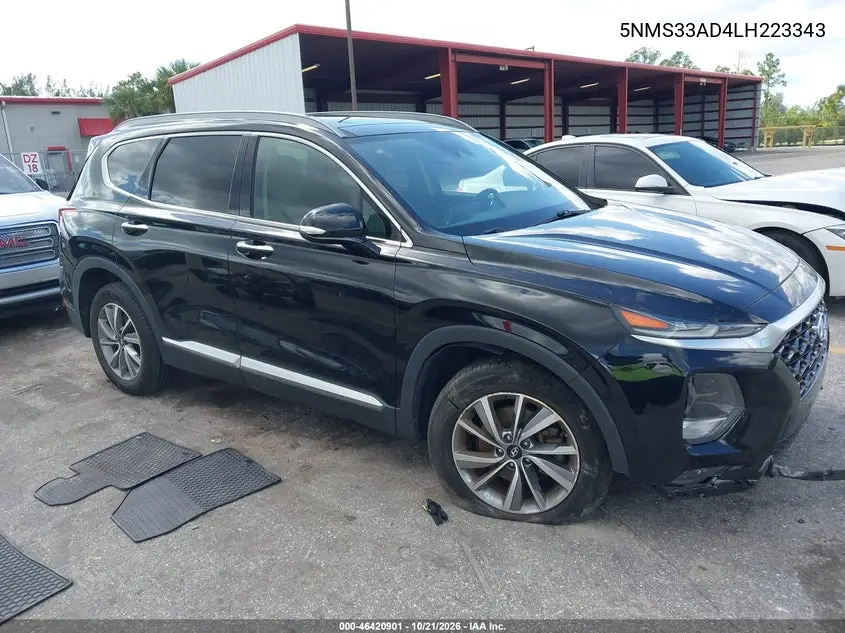 HYUNDAI SANTA FE 2020, VIN 5NMS33AD4LH223343