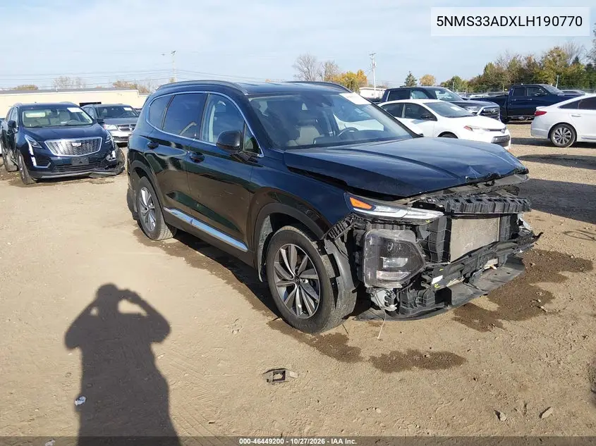 HYUNDAI SANTA FE 2020, VIN 5NMS33ADXLH190770