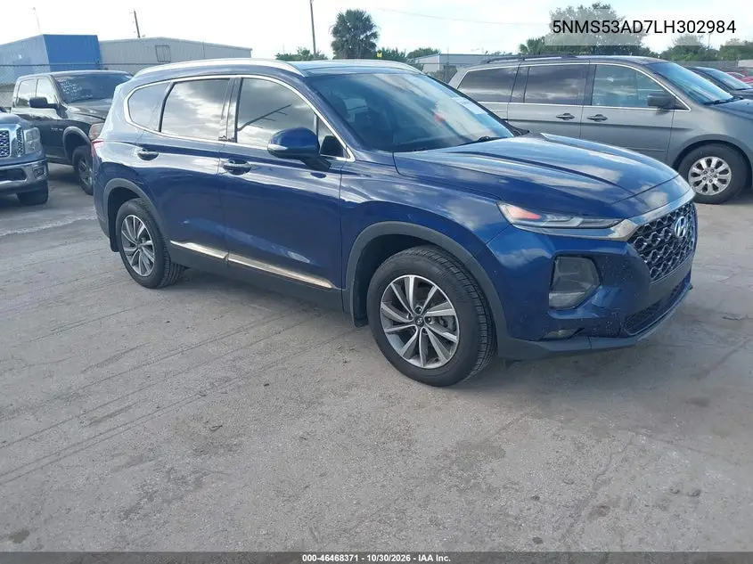 HYUNDAI SANTA FE 2020, VIN 5NMS53AD7LH302984