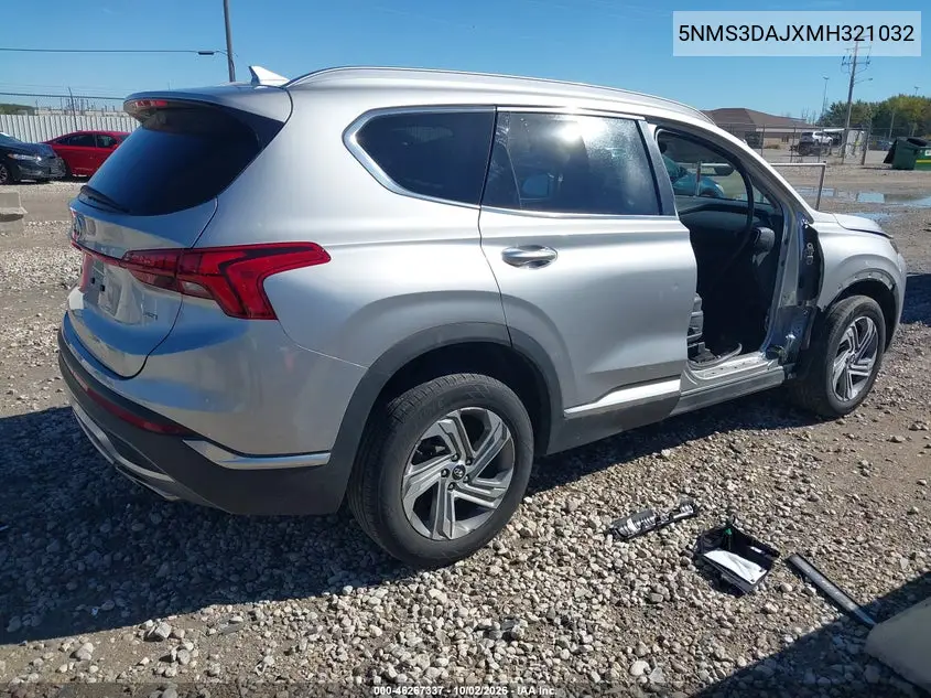 2021 HYUNDAI SANTA FE VIN 5NMS3DAJXMH321032 — фото 4