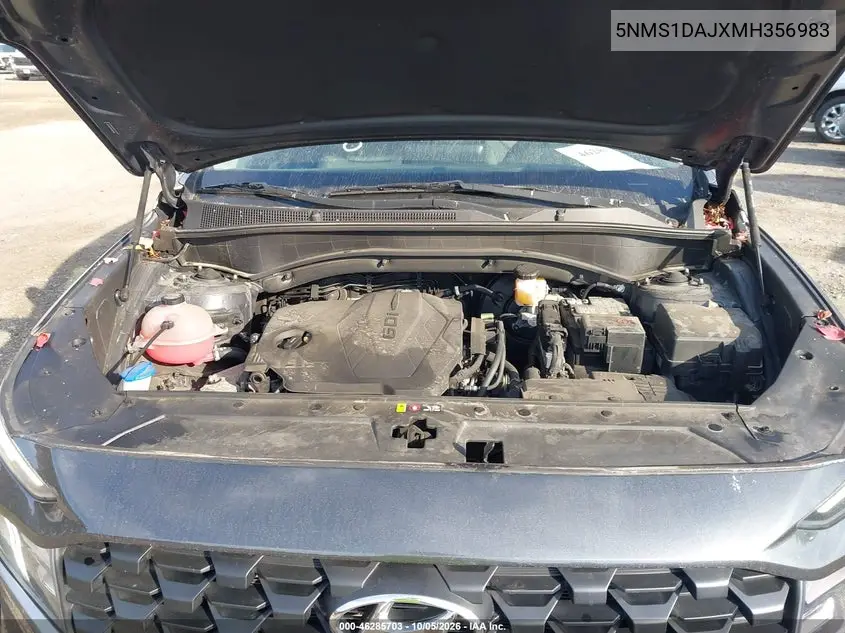 2021 HYUNDAI SANTA FE VIN 5NMS1DAJXMH356983 — фото 10
