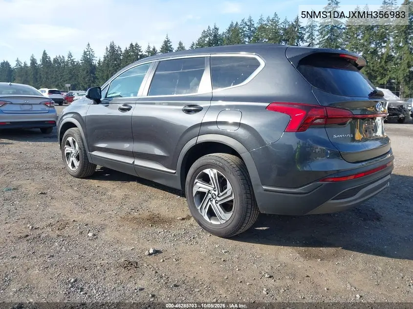 2021 HYUNDAI SANTA FE VIN 5NMS1DAJXMH356983 — фото 3