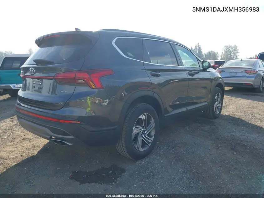 2021 HYUNDAI SANTA FE VIN 5NMS1DAJXMH356983 — фото 4