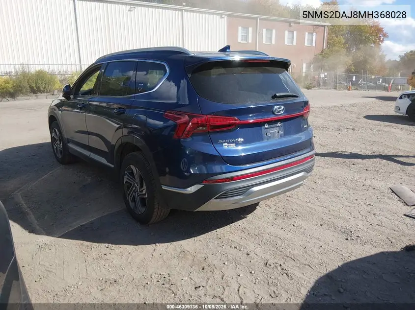 2021 HYUNDAI SANTA FE VIN 5NMS2DAJ8MH368028 — фото 2