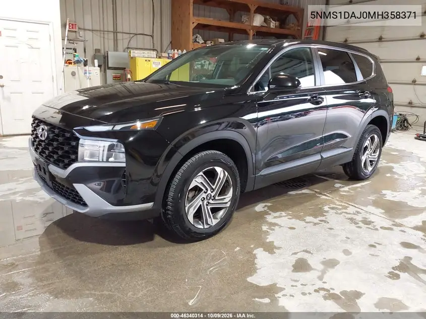 2021 HYUNDAI SANTA FE VIN 5NMS1DAJ0MH358371 — фото 2
