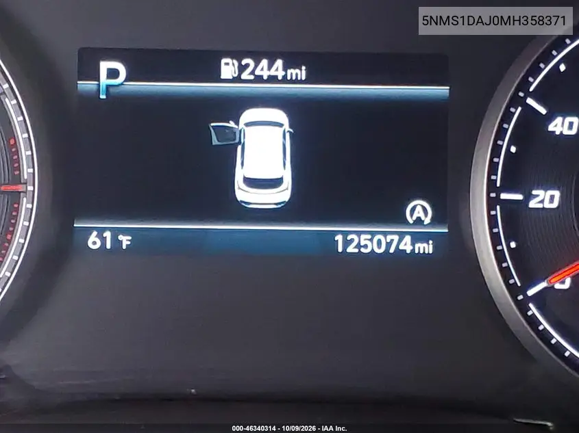 2021 HYUNDAI SANTA FE VIN 5NMS1DAJ0MH358371 — фото 20