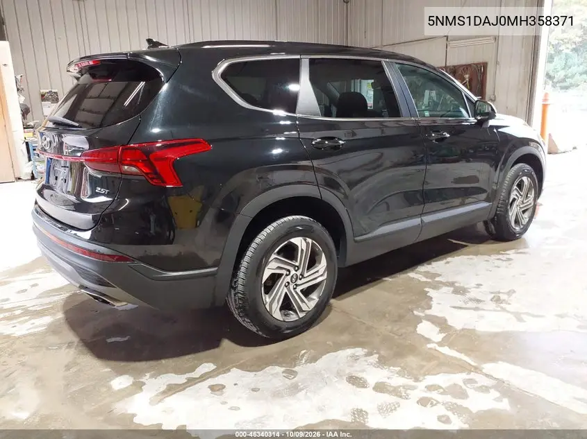 2021 HYUNDAI SANTA FE VIN 5NMS1DAJ0MH358371 — фото 4
