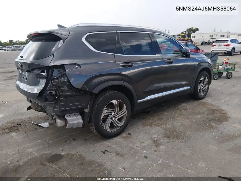 2021 HYUNDAI SANTA FE VIN 5NMS24AJ6MH358064 — фото 4