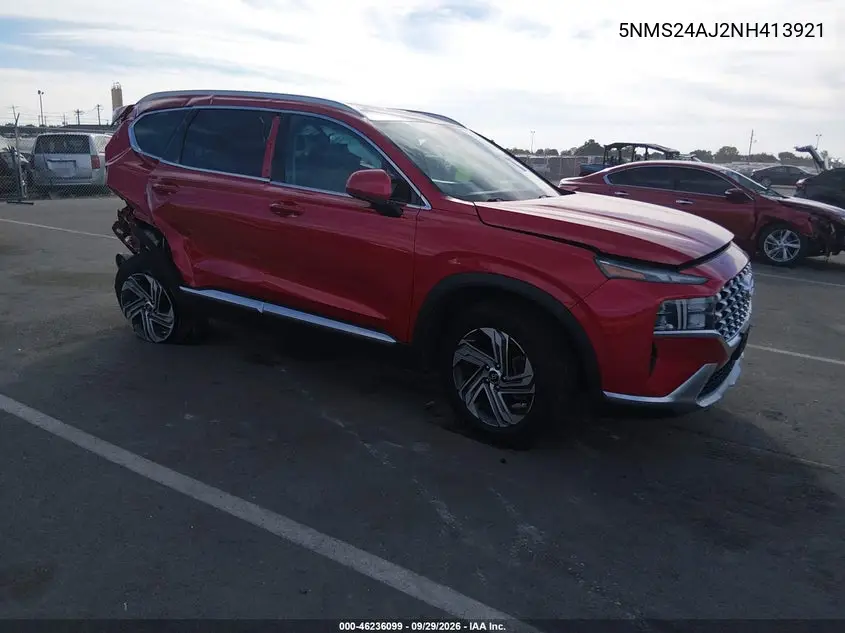 HYUNDAI SANTA FE 2022, VIN 5NMS24AJ2NH413921