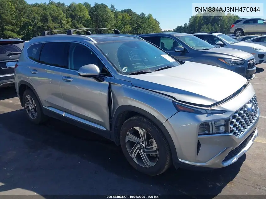 HYUNDAI SANTA FE 2022, VIN 5NMS34AJ3NH470044