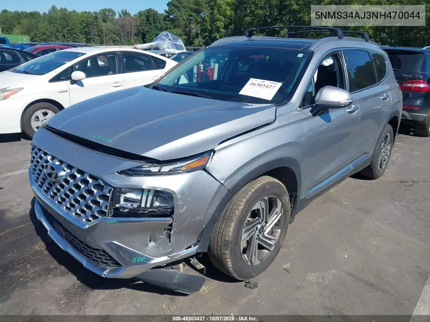 2022 HYUNDAI SANTA FE VIN 5NMS34AJ3NH470044 — фото 2