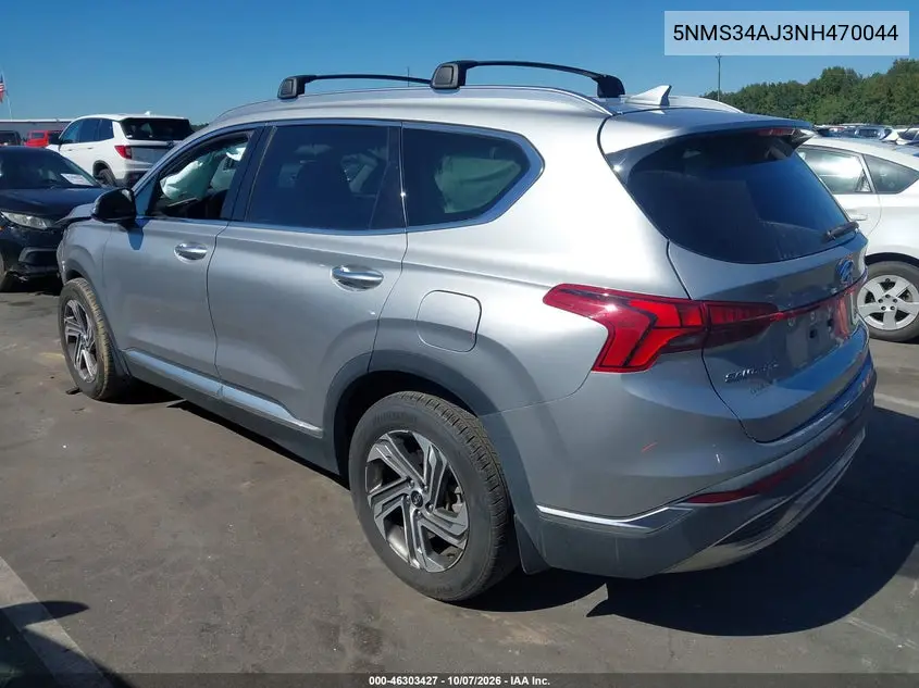 2022 HYUNDAI SANTA FE VIN 5NMS34AJ3NH470044 — фото 3