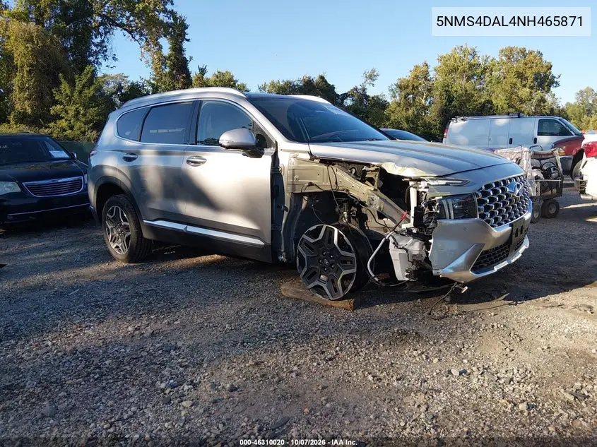 HYUNDAI SANTA FE 2022, VIN 5NMS4DAL4NH465871