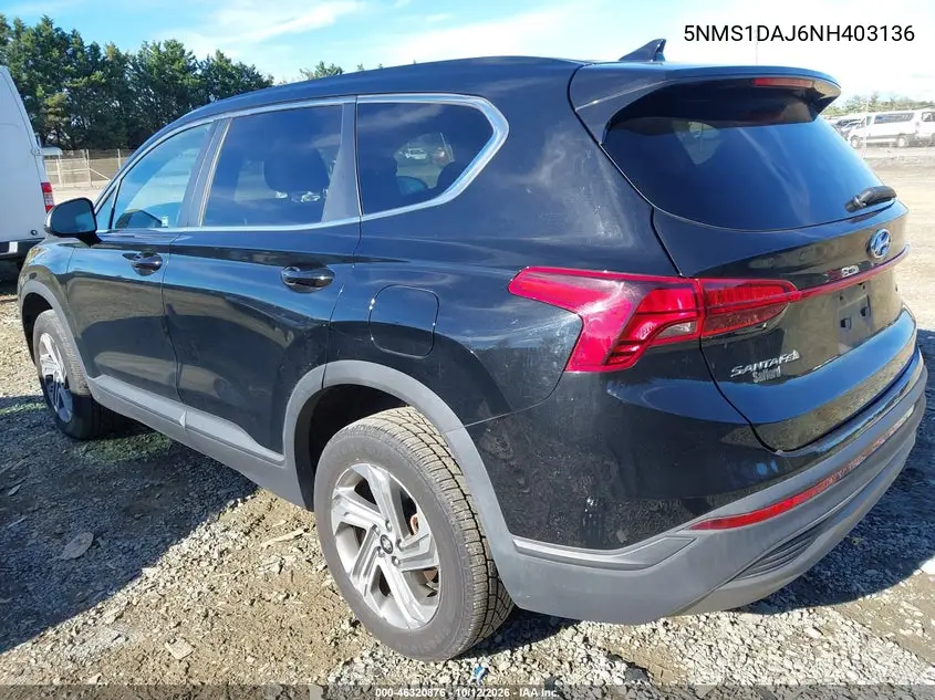 2022 HYUNDAI SANTA FE VIN 5NMS1DAJ6NH403136 — фото 3