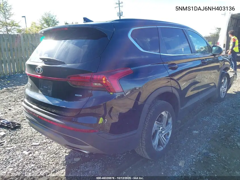 2022 HYUNDAI SANTA FE VIN 5NMS1DAJ6NH403136 — фото 4