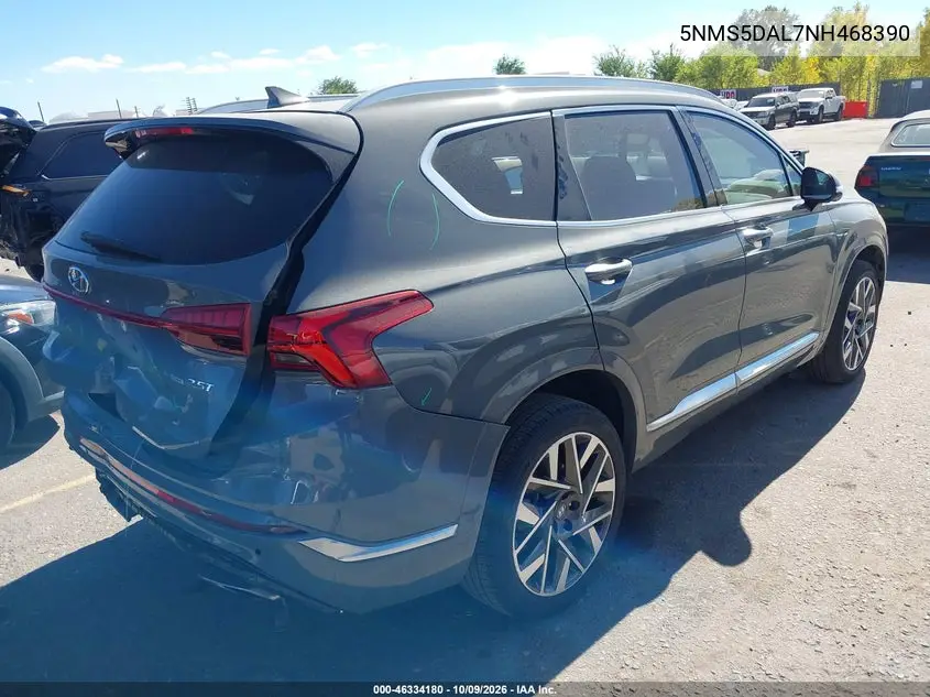 2022 HYUNDAI SANTA FE VIN 5NMS5DAL7NH468390 — фото 4