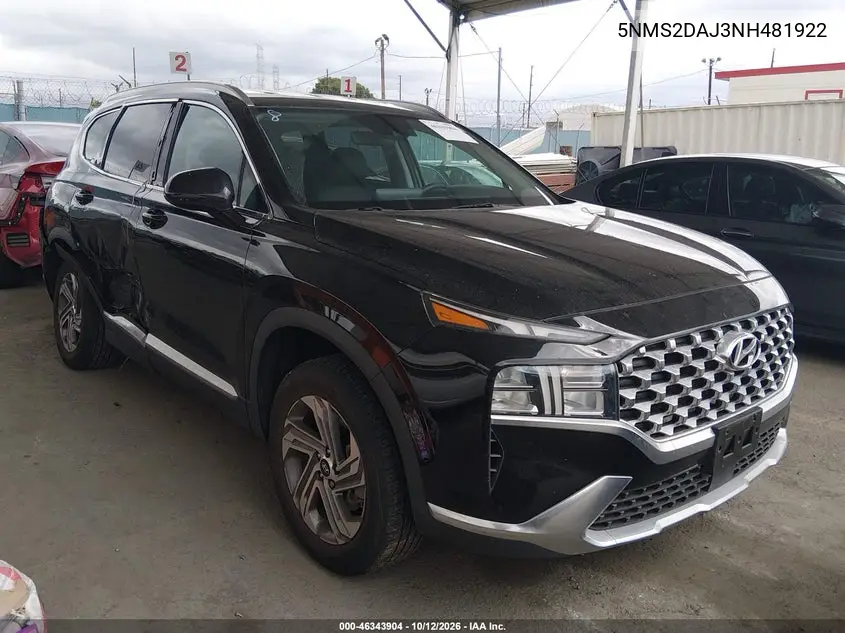 HYUNDAI SANTA FE 2022, VIN 5NMS2DAJ3NH481922