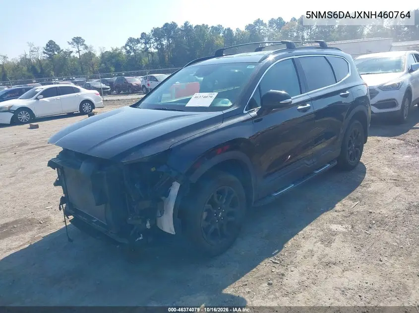 2022 HYUNDAI SANTA FE VIN 5NMS6DAJXNH460764 — фото 2