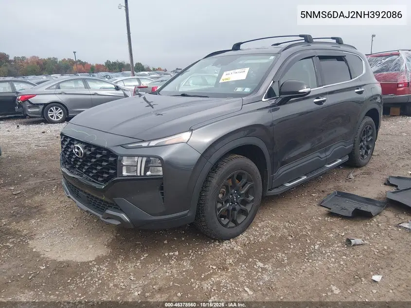 2022 HYUNDAI SANTA FE VIN 5NMS6DAJ2NH392086 — фото 2