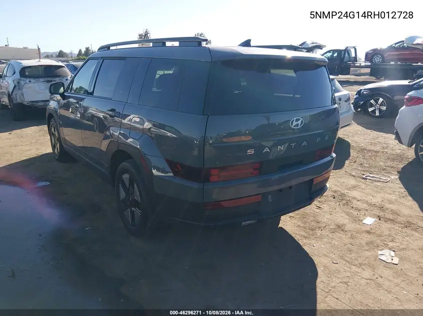 2024 HYUNDAI SANTA FE VIN 5NMP24G14RH012728 — фото 3