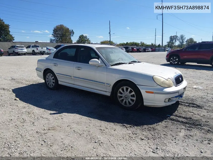HYUNDAI SONATA 2003, VIN KMHWF35H73A898874