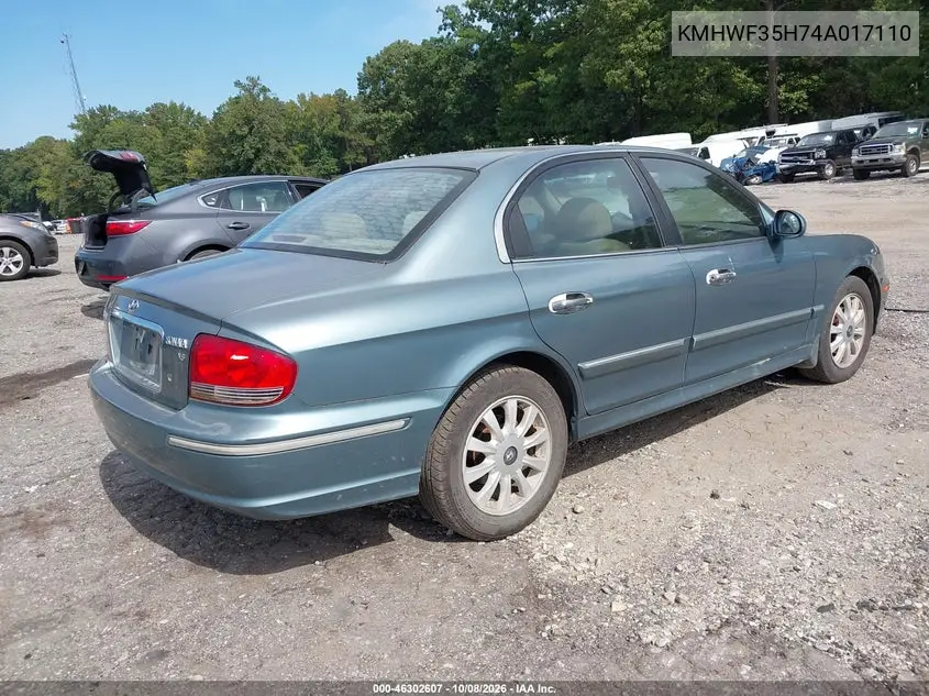 2004 HYUNDAI SONATA VIN KMHWF35H74A017110 — фото 4