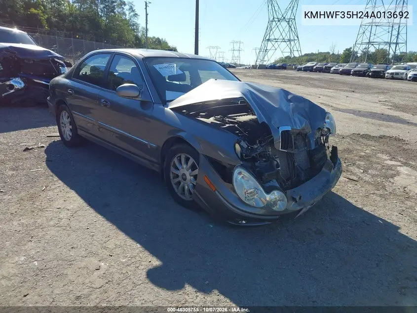 HYUNDAI SONATA 2004, VIN KMHWF35H24A013692