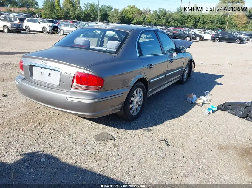 2004 HYUNDAI SONATA VIN KMHWF35H24A013692 — фото 3
