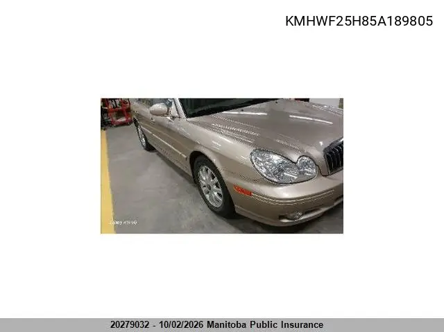 HYUNDAI SONATA 2005, VIN KMHWF25H85A189805