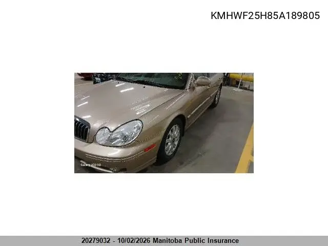 2005 HYUNDAI SONATA VIN KMHWF25H85A189805 — фото 2