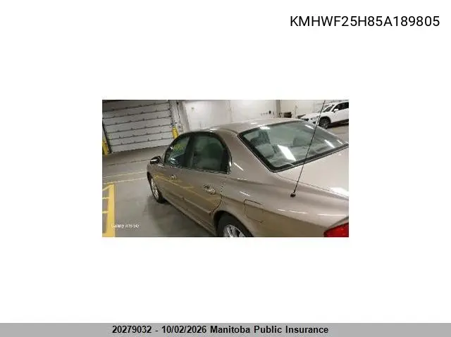 2005 HYUNDAI SONATA VIN KMHWF25H85A189805 — фото 3