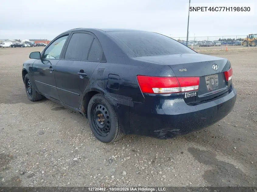 2007 HYUNDAI SONATA VIN 5NPET46C77H198630 — фото 3