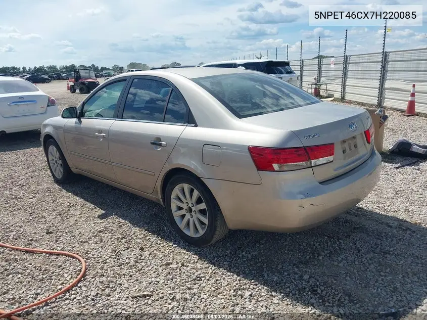 2007 HYUNDAI SONATA VIN 5NPET46CX7H220085 — фото 3